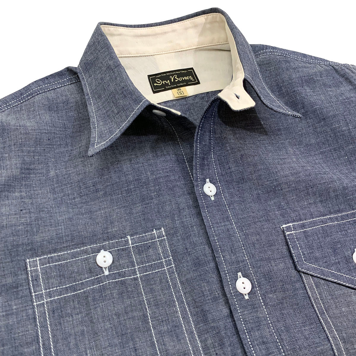 Irregular Pocket Chambray Work Shirt