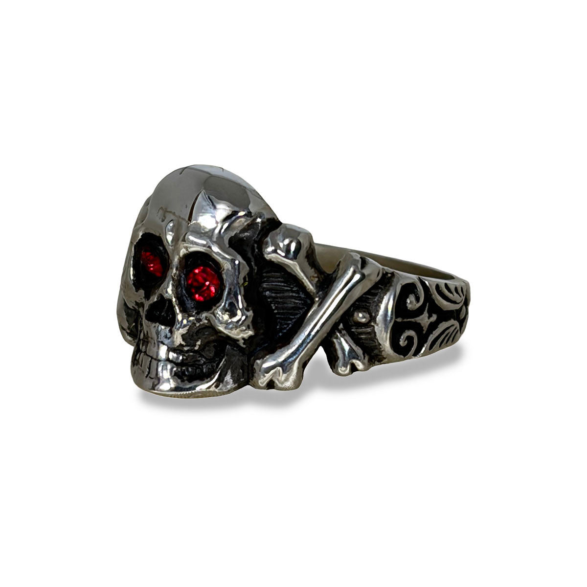 Sparkle Eyes Skull Ring "SILVER" 