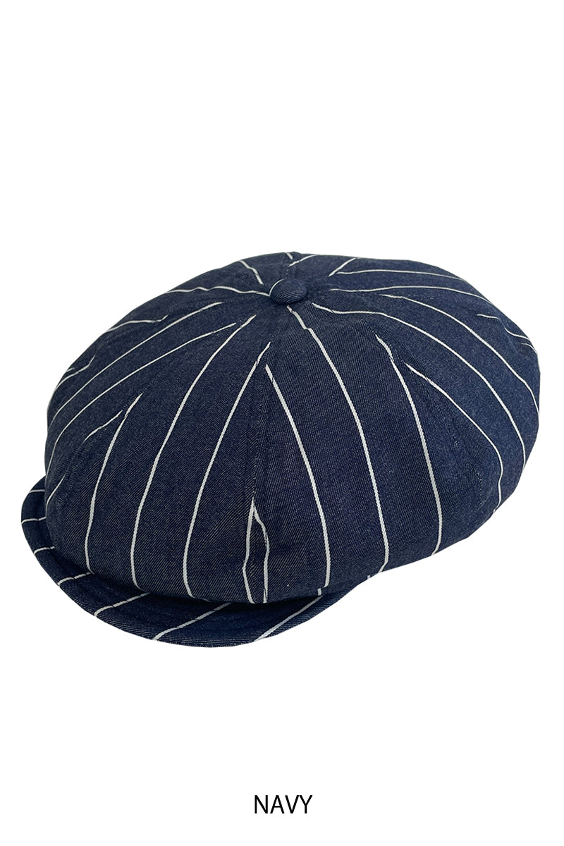 Striped Denim Casquette