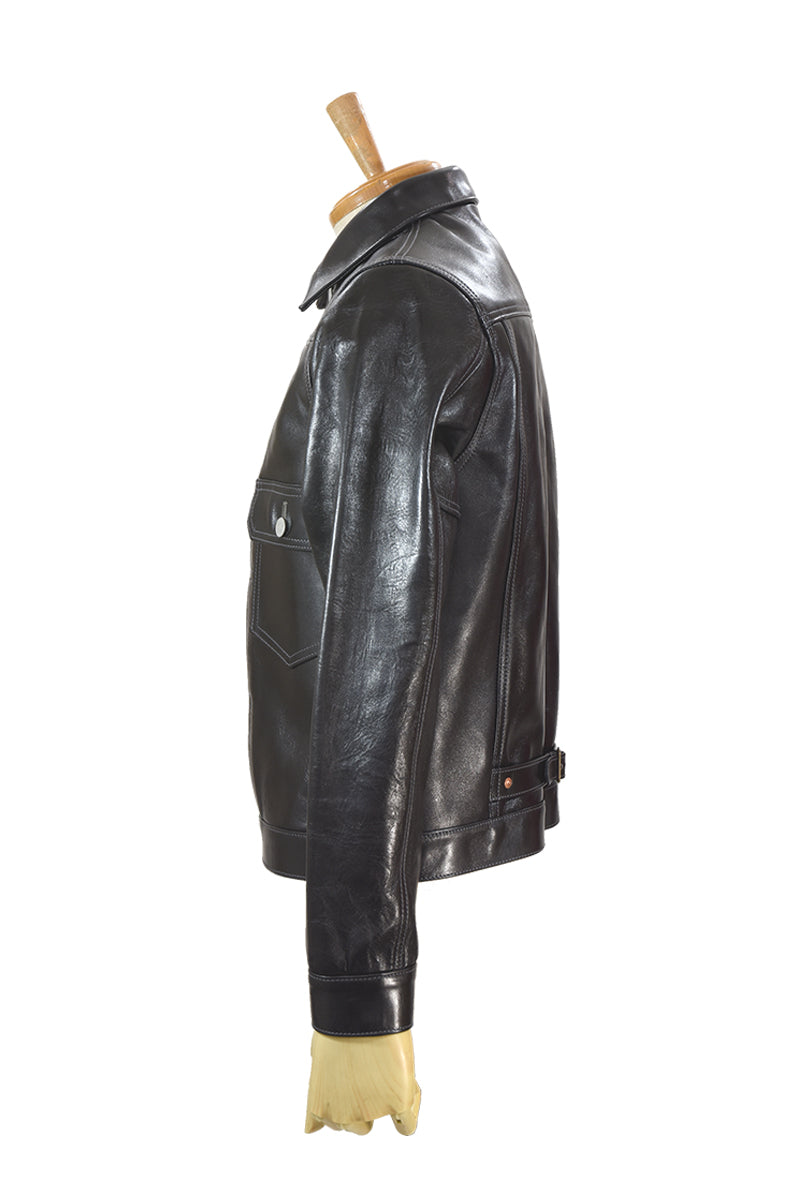 Leather Pleats Jacket