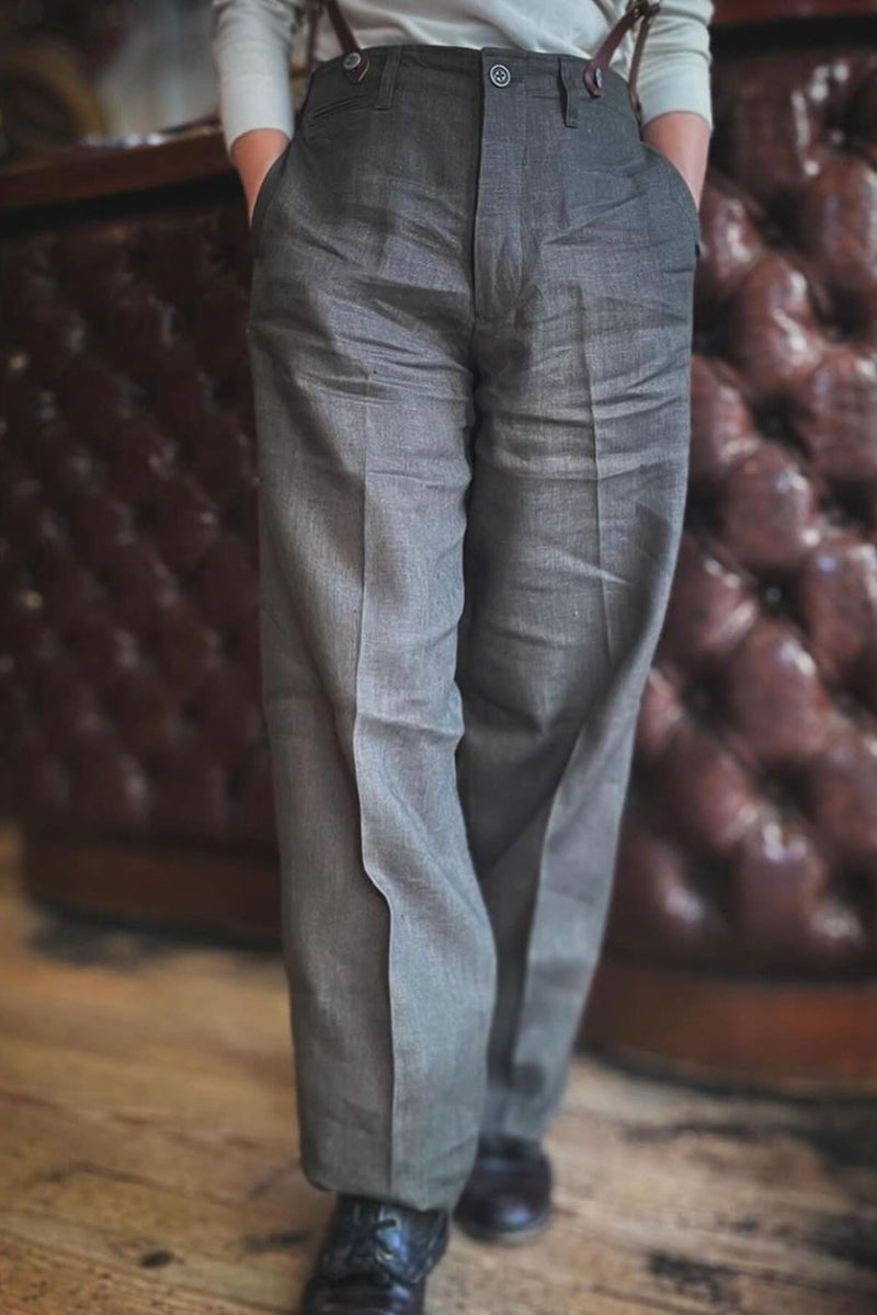 High Back Linen Work Trousers