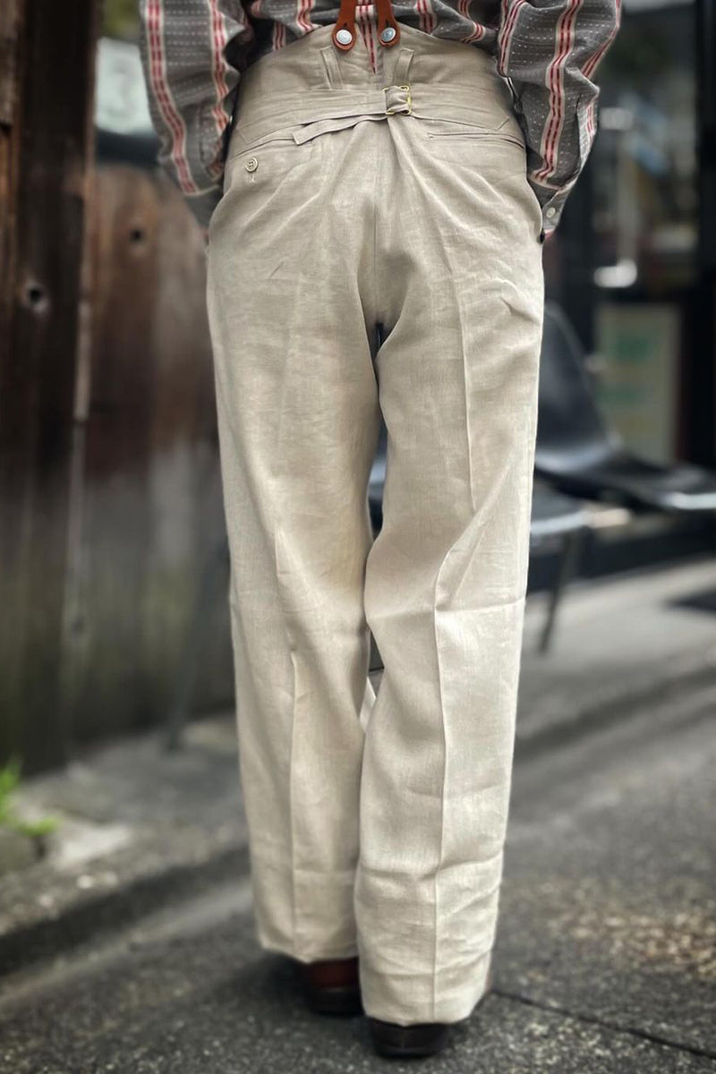 High Back Linen Work Trousers