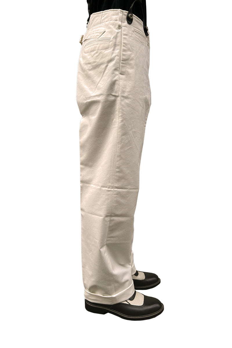 High Back White Work Trousers