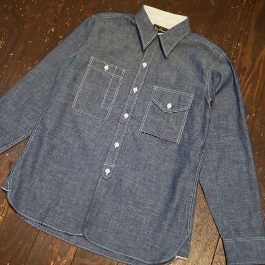 Irregular Pocket Chambray Work Shirt