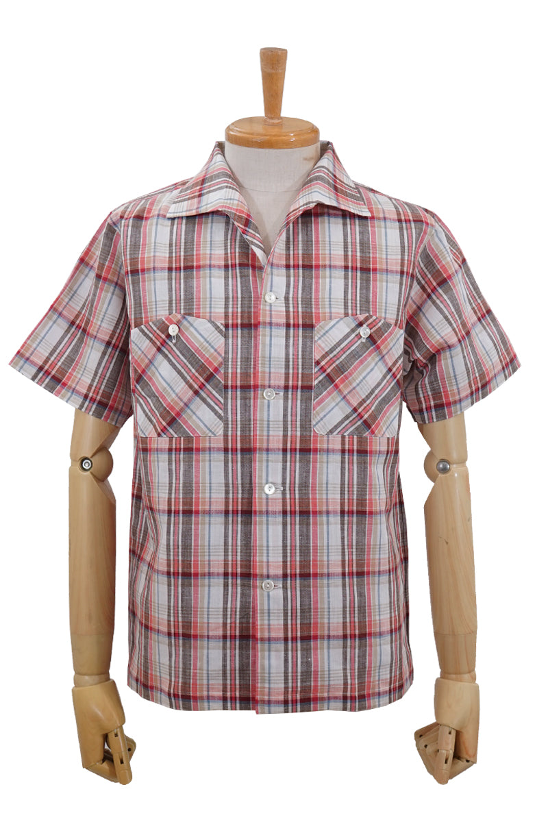 S/S Madras Check Italian Collar Shirt