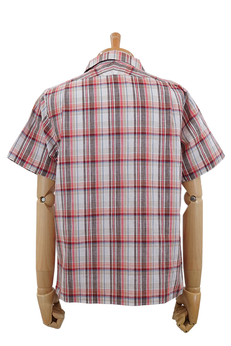 S/S Madras Check Italian Collar Shirt