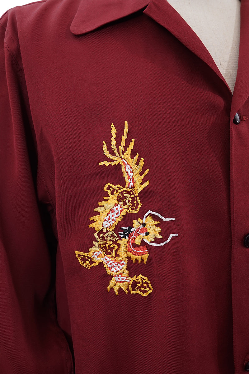 L/S Embroidered Open Shirt “VIETNAM DRAGON”