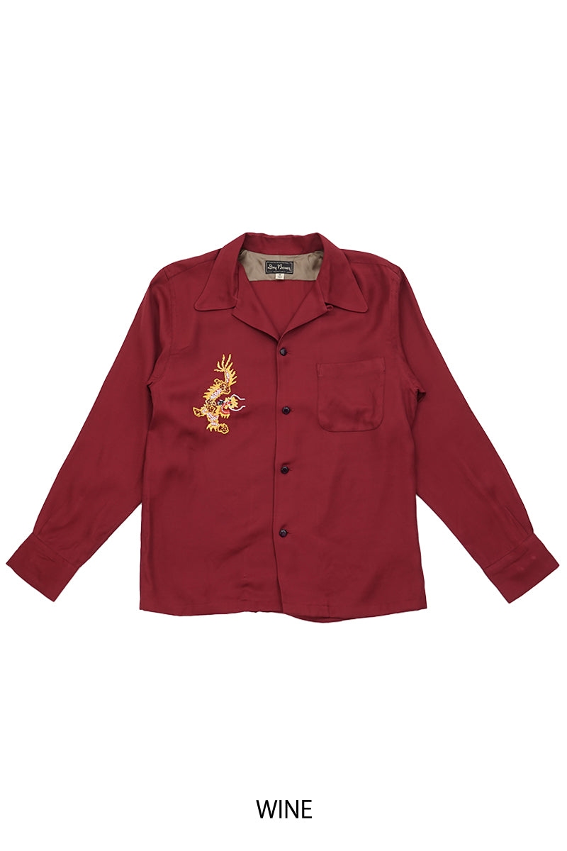 L/S Embroidered Open Shirt “VIETNAM DRAGON”