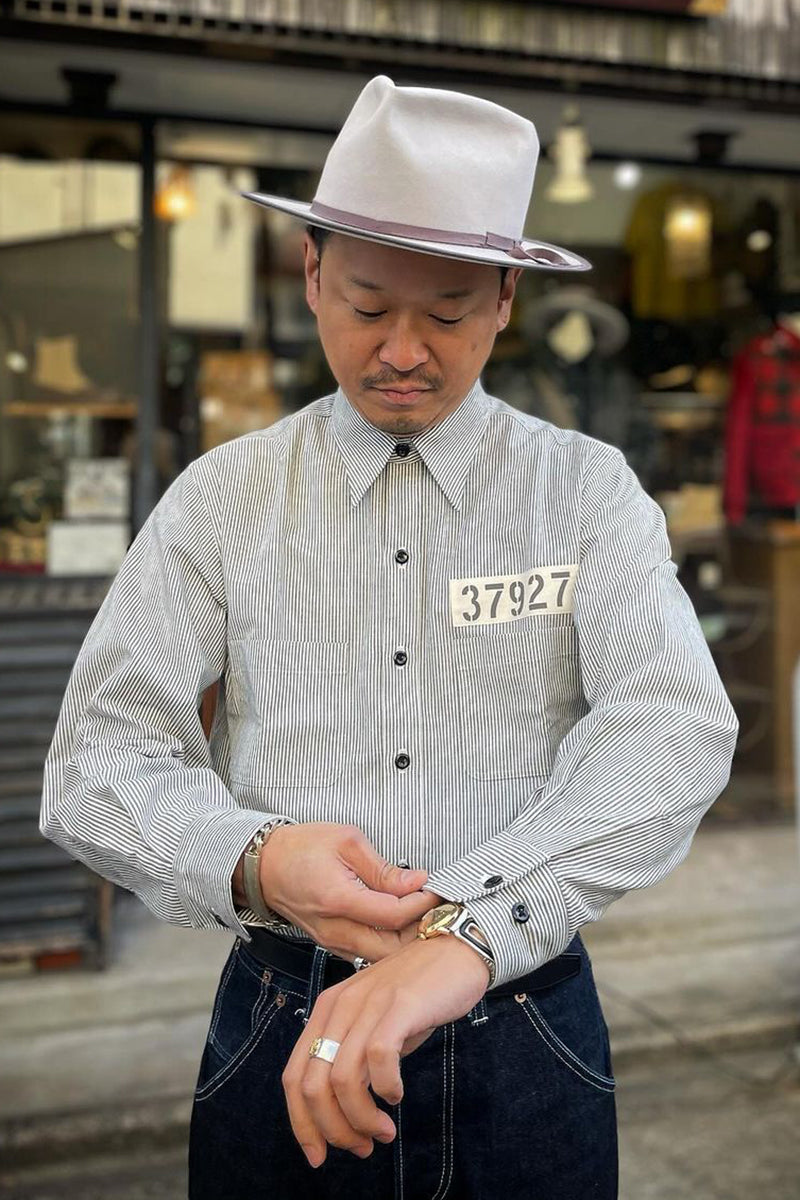 Waiting for increased production: Hickory Stripe Work Shirt "ANDY"