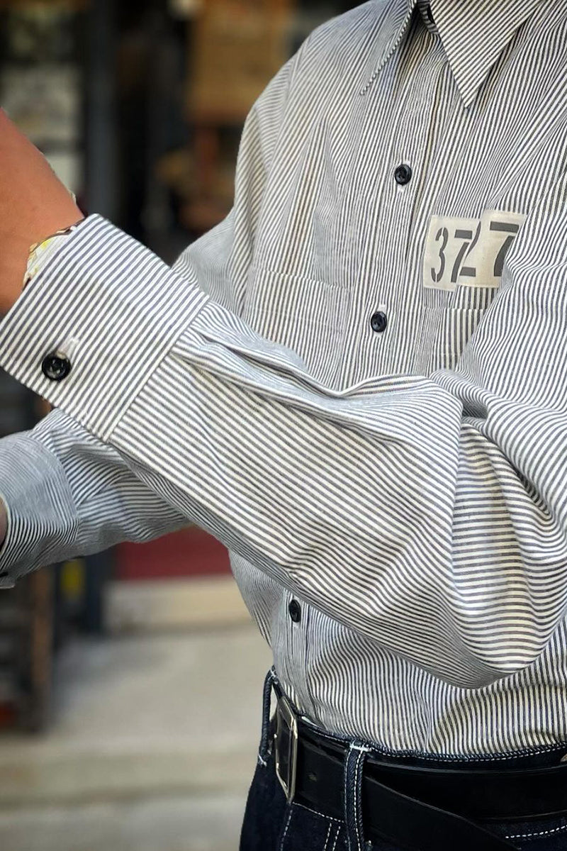 Waiting for increased production: Hickory Stripe Work Shirt "ANDY"