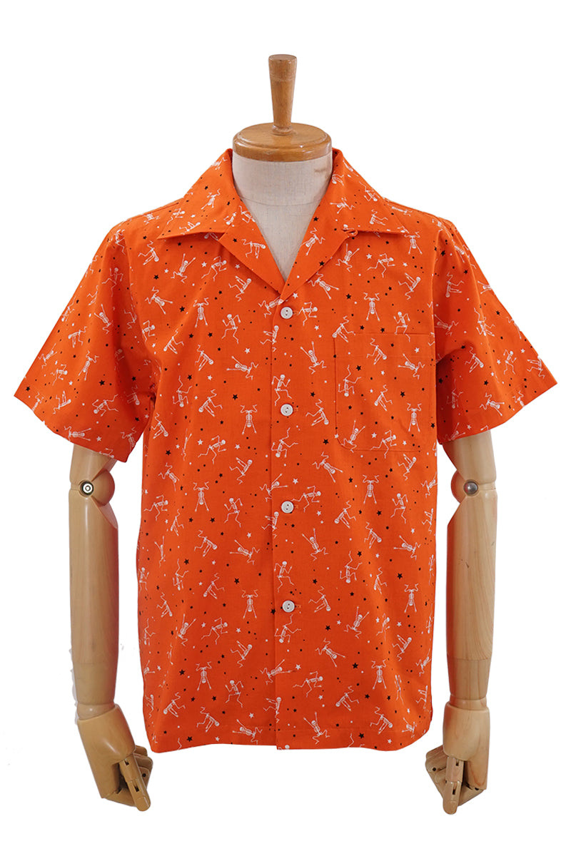 S/S Print Open Shirt “DANCING SKELTON”