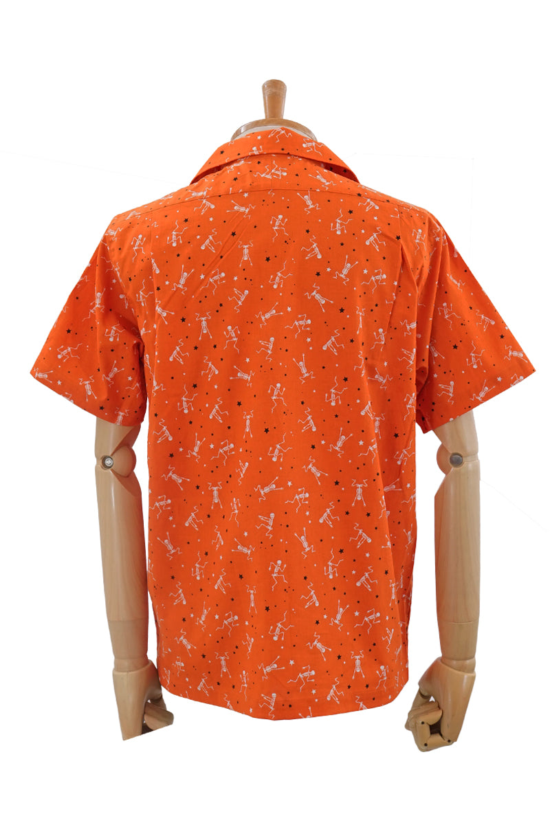 S/S Print Open Shirt “DANCING SKELTON”