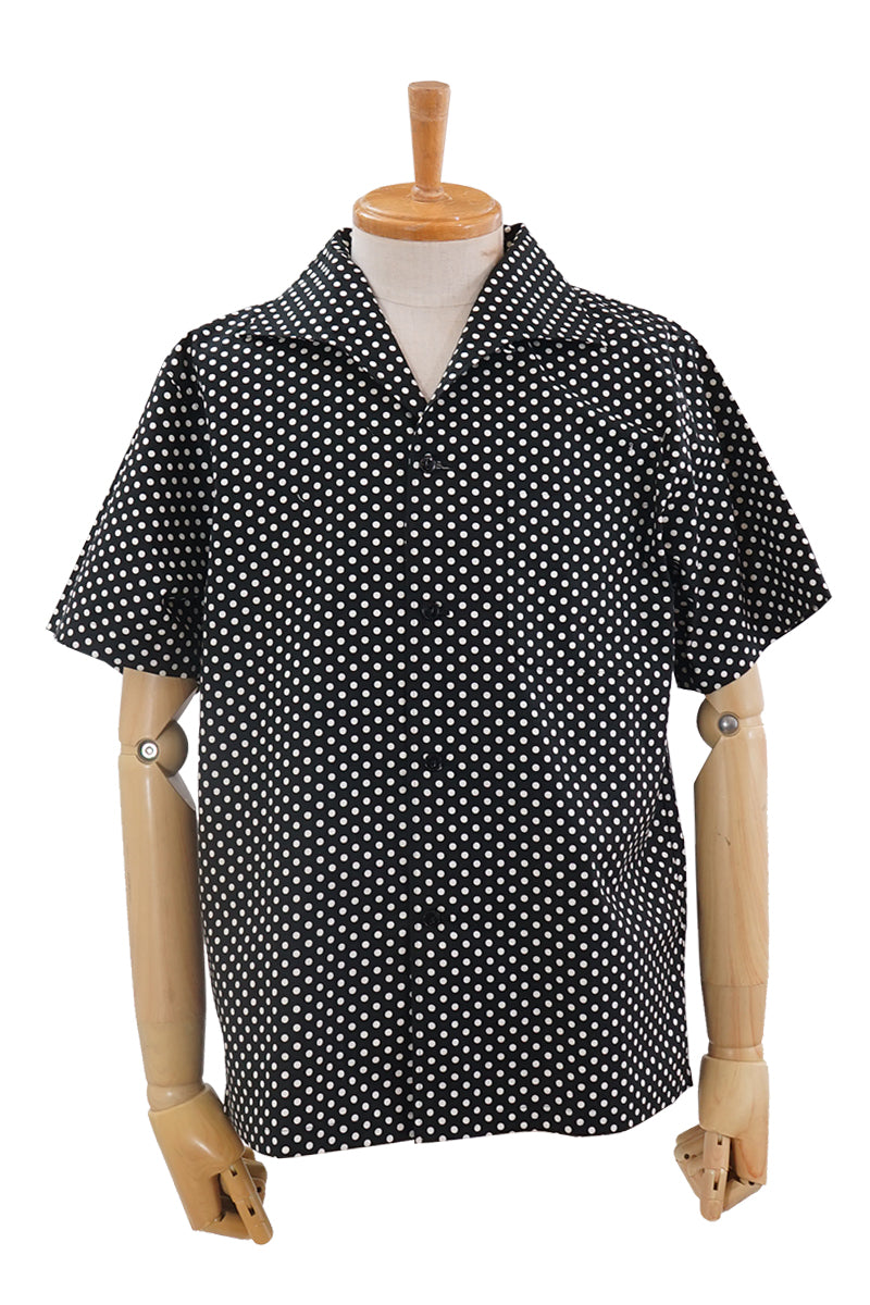 S/S Print Italian Collar Shirt “POLKA DOT”