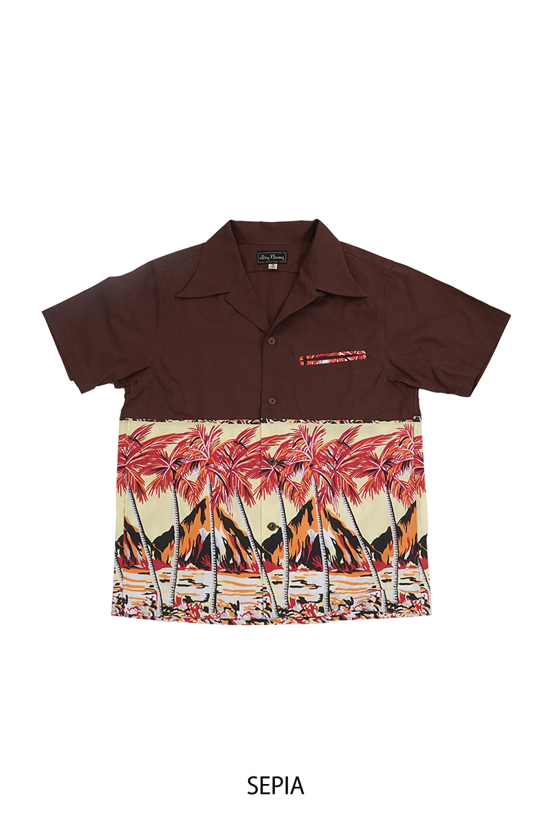 S/S 2Tone Hawaiian Shirt “PALM TREE”