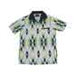 S/S Print Italian Collar Shirt “LOZENGE”