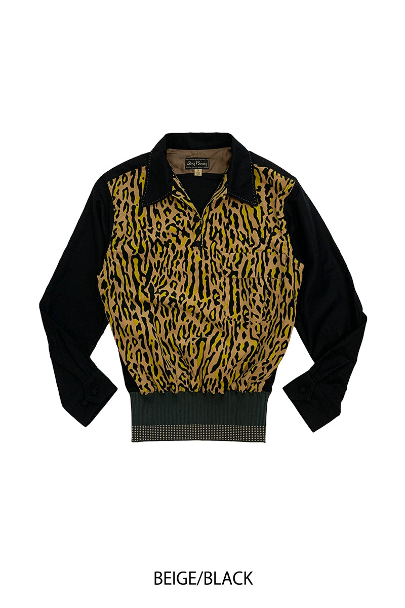 2tone Print Gaucho Shirt “VINCENT’S LEO”