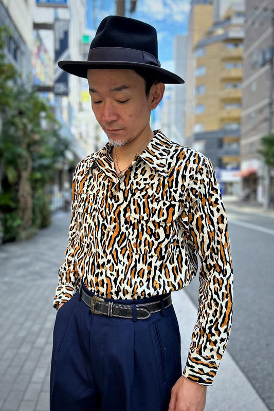 Print 2 Flap Open Shirt “VINCENT’S LEO”