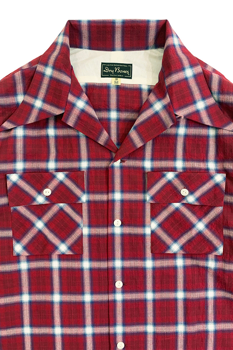 Ombre Check 2 Flap Work Open Shirt