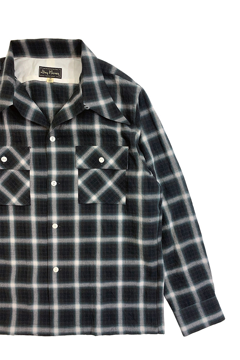 Ombre Check 2 Flap Work Open Shirt