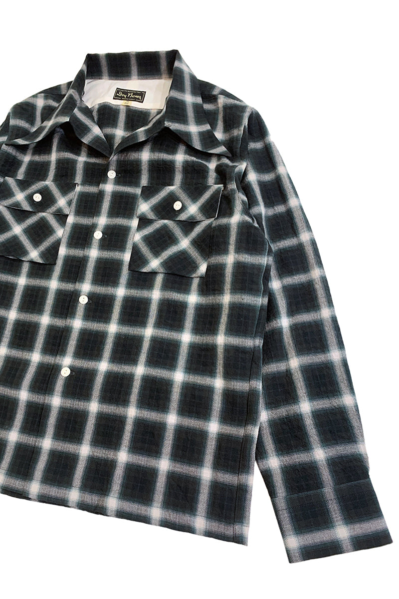 Ombre Check 2 Flap Work Open Shirt