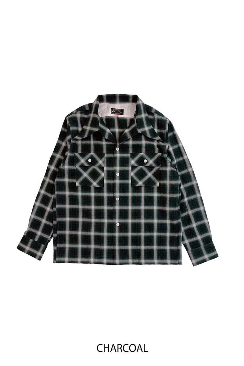 Ombre Check 2 Flap Work Open Shirt