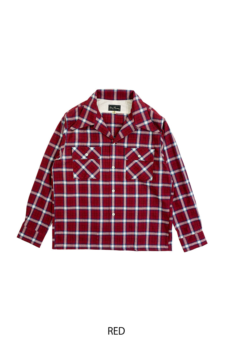 Ombre Check 2 Flap Work Open Shirt