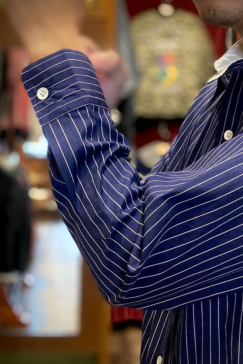 Navy Stripe Work Shirt