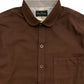 Solid Flannel Round Collar Work Shirt