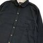 Solid Flannel Round Collar Work Shirt