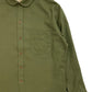 Solid Flannel Round Collar Work Shirt