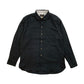 Solid Flannel Round Collar Work Shirt