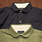 Solid Flannel Round Collar Work Shirt