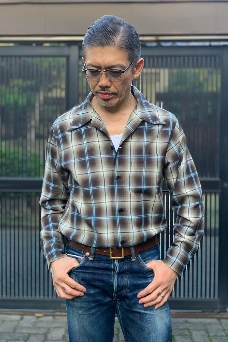 Ombre Check Open Shirt