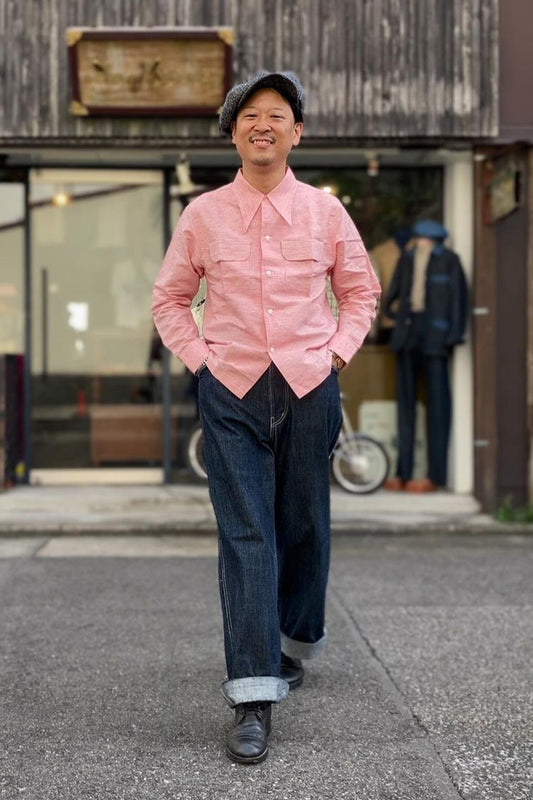 Linen 2 flap open shirt