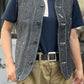 Black Chambray Work Vest