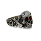 Sparkle Eyes Skull Ring "SILVER" 