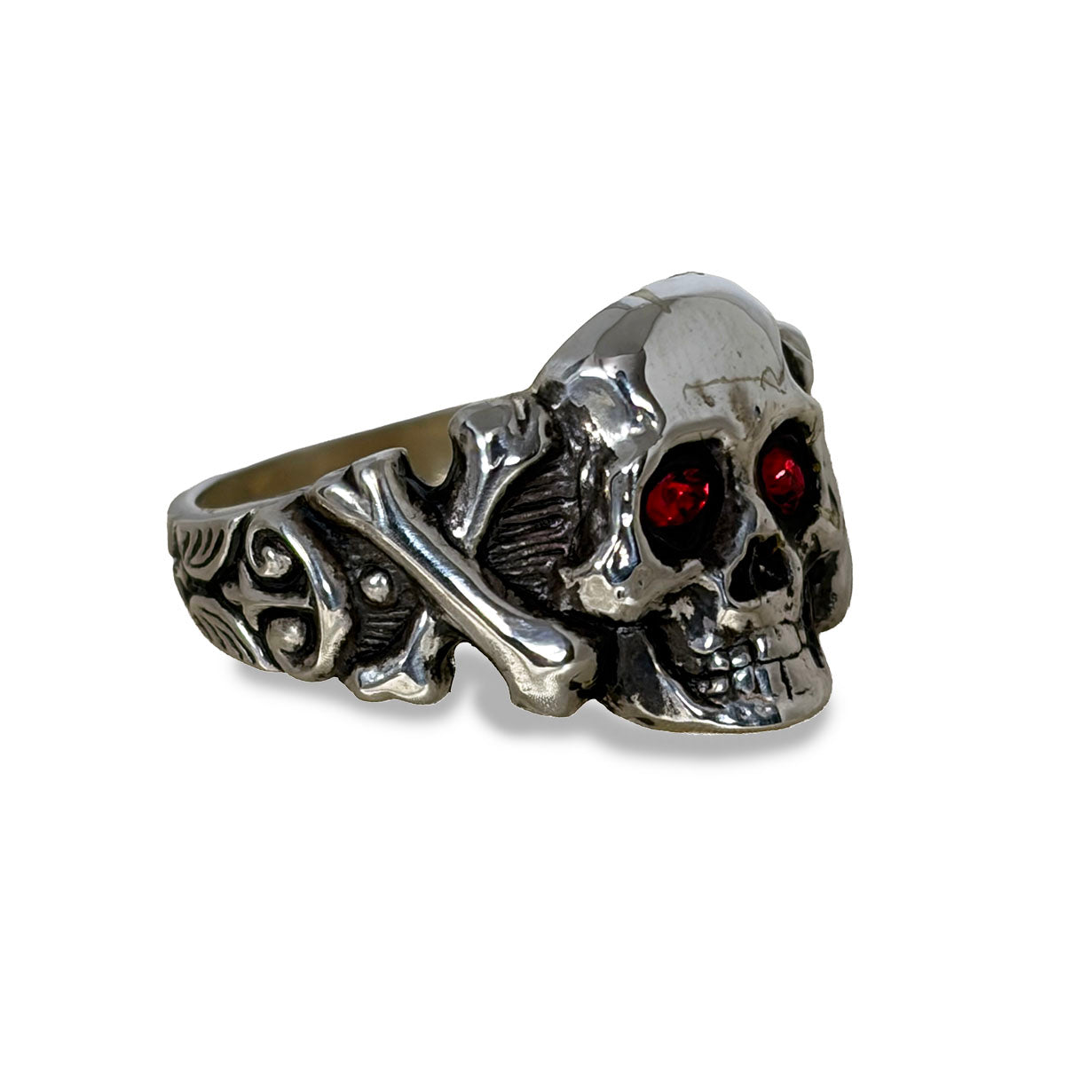 Sparkle Eyes Skull Ring "SILVER" 