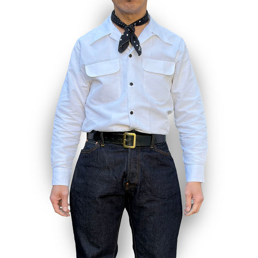 White 2 Flap Open Shirt