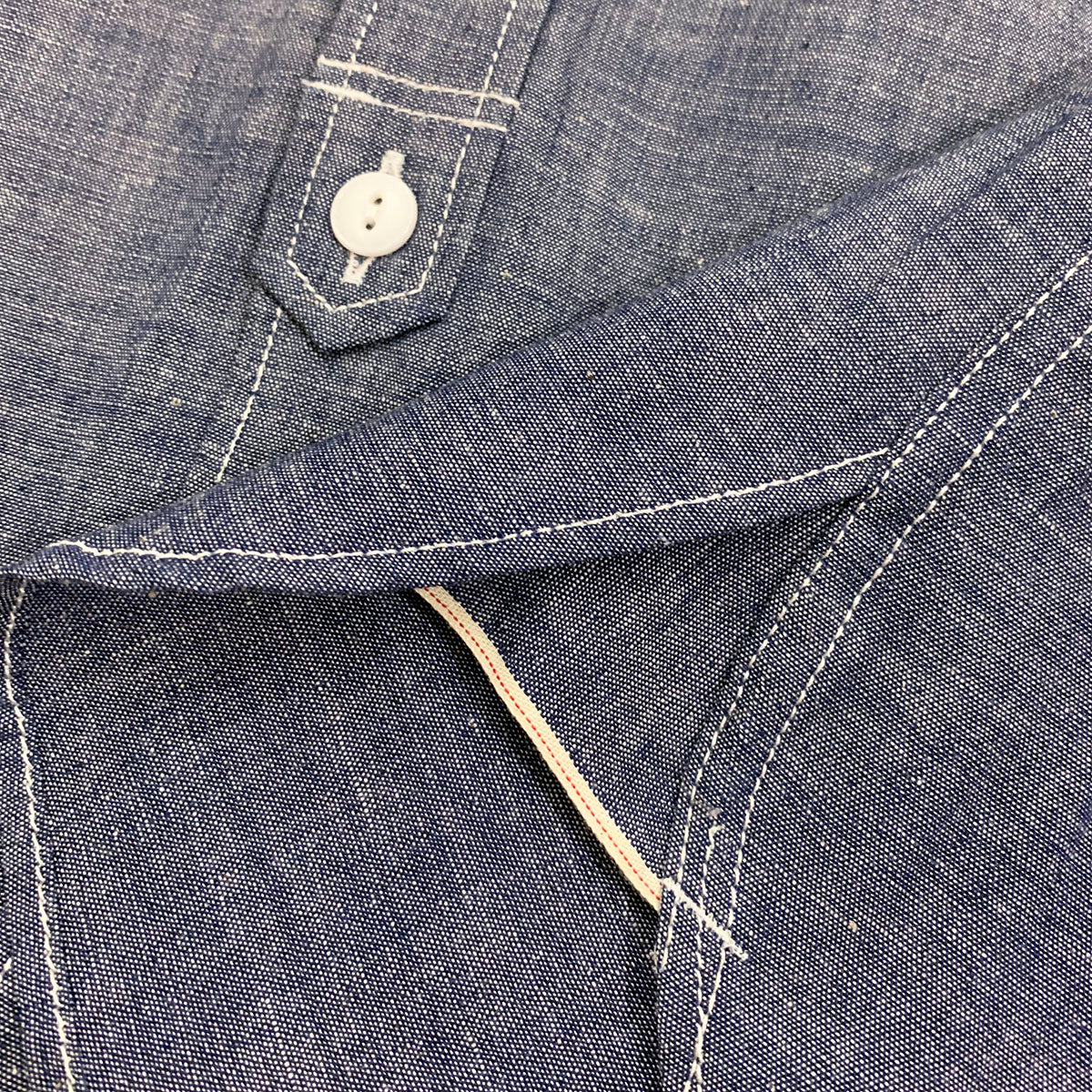 Irregular Pocket Chambray Work Shirt