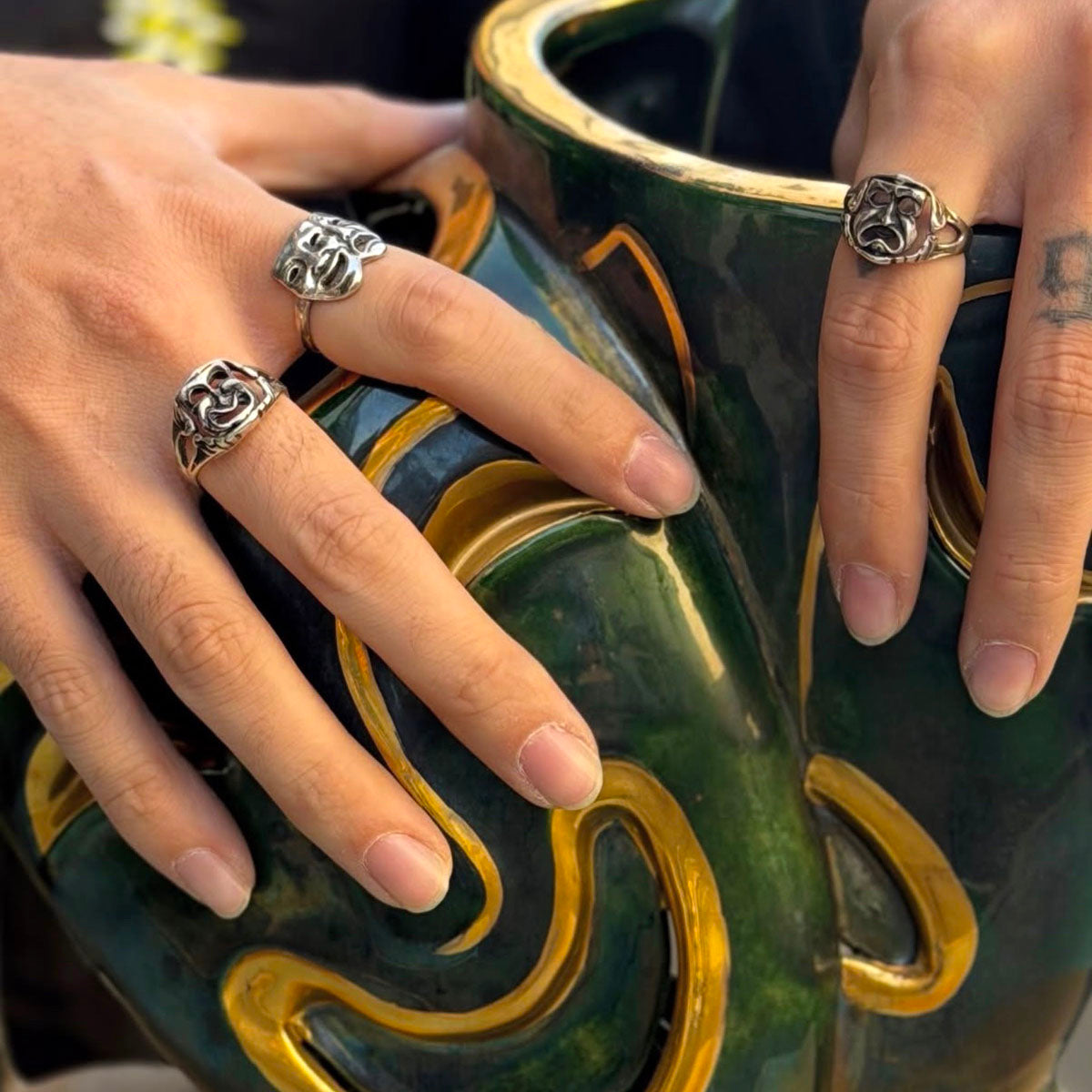 Silver Two Face Ring 