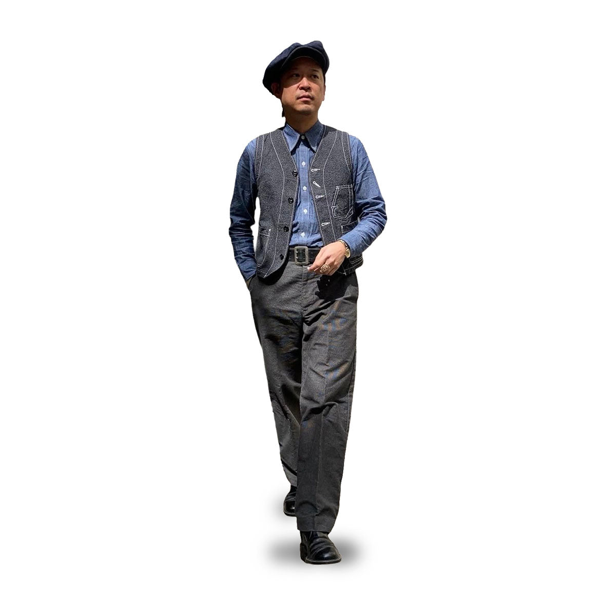 新品未使用 アルテリア CHAMBRAY DOBBY ENGINEER VEST IRON HEART - 14oz INDIGO DOBBY WORK VEST - IHV-50 – HINOYA Online