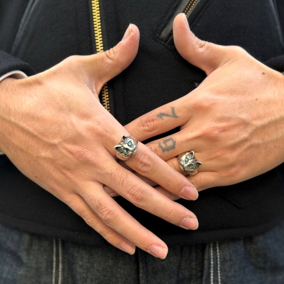 Silver Cat Ring "TABBY"