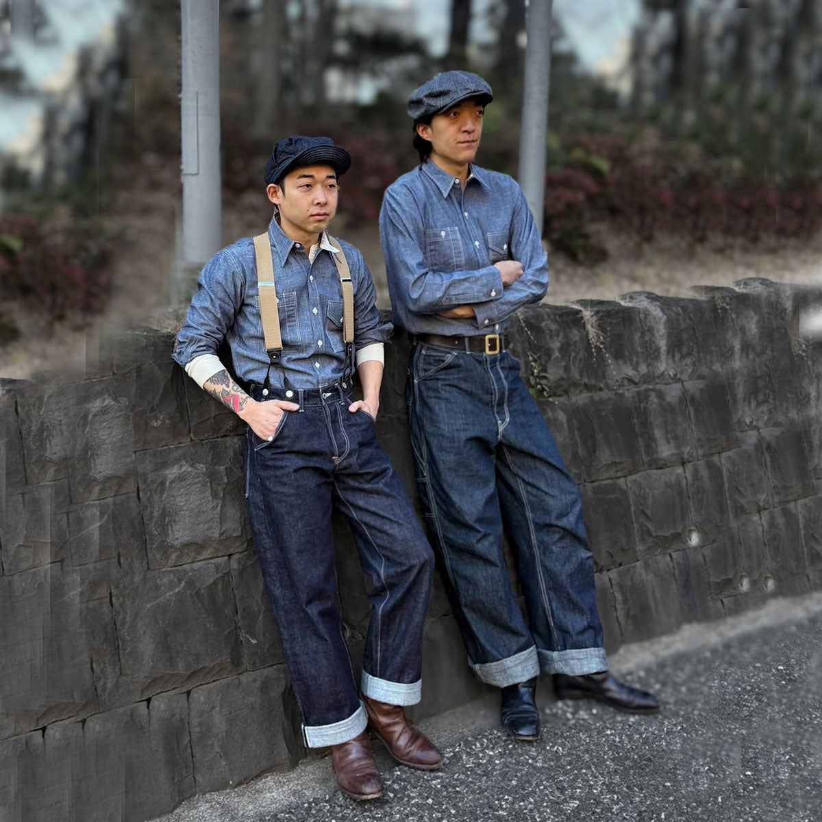 Irregular Pocket Chambray Work Shirt