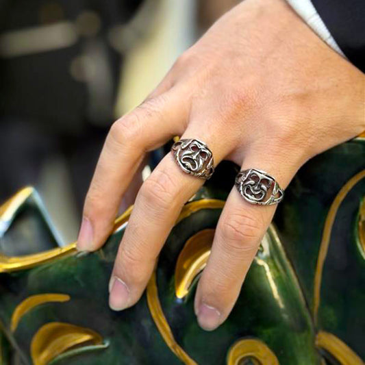 Silver Two Face Mystery Ring