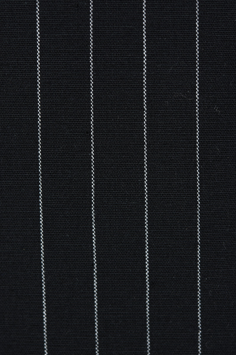 Pinstripe Black Suit