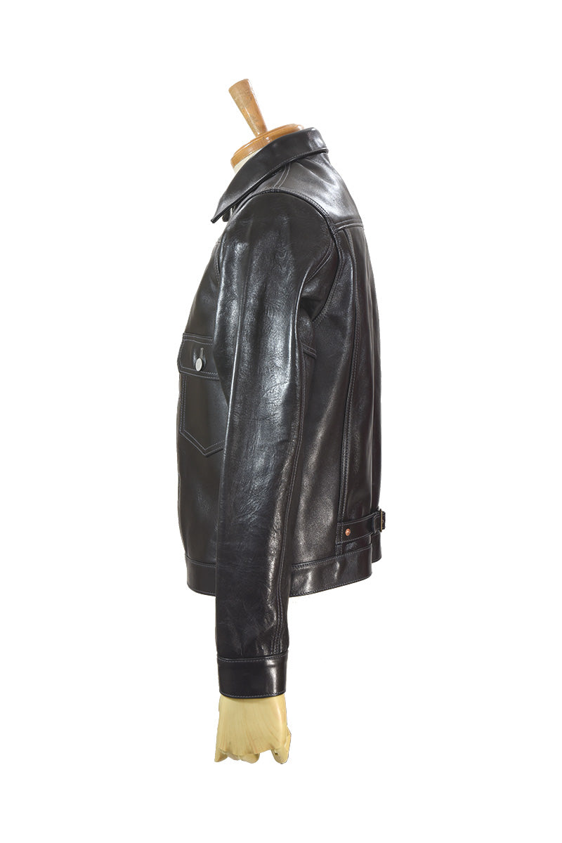 Leather Pleats Jacket