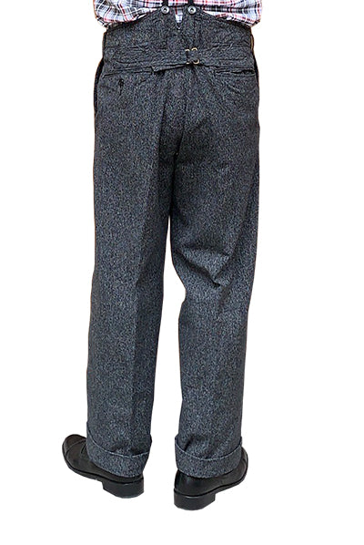High Back Black Chambray Work Trousers
