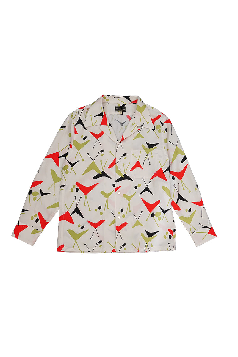 L/S Print Open Shirt “BOOMERANG”