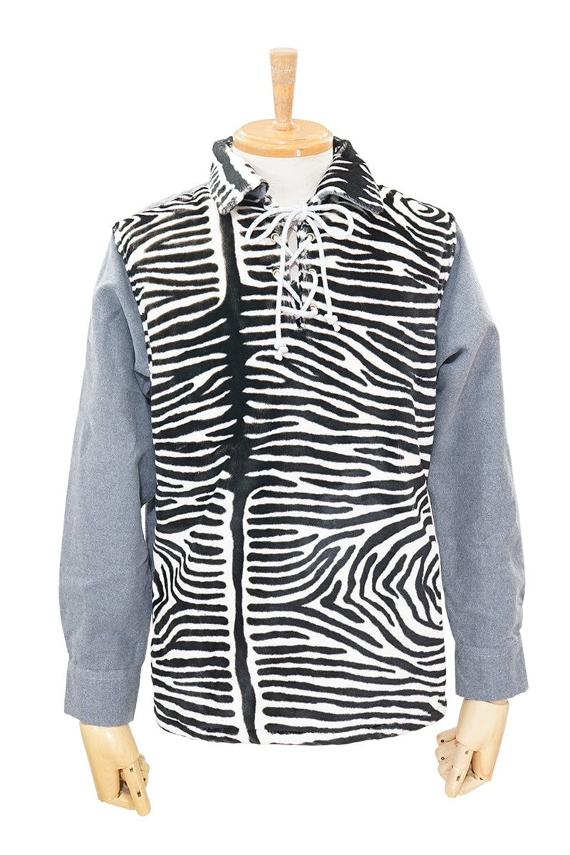 2Tone Pull-over Lace-up Shirt “ZEBRA”