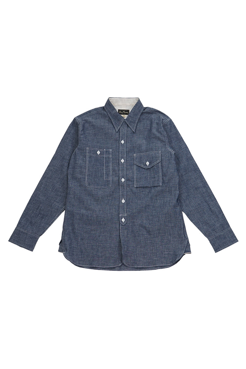 Irregular Pocket Chambray Work Shirt